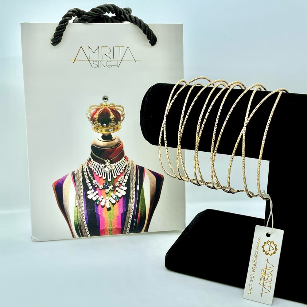 AMRITA SINGH Reina Cuff Adjustable Gold Bracelet NWT